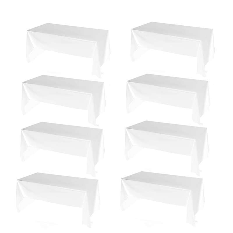 8 Pack Plastic Disposable Tablecloth 54 X 108 Inch, Table Cloth Rectangle,Dining Table Cover Cloth f