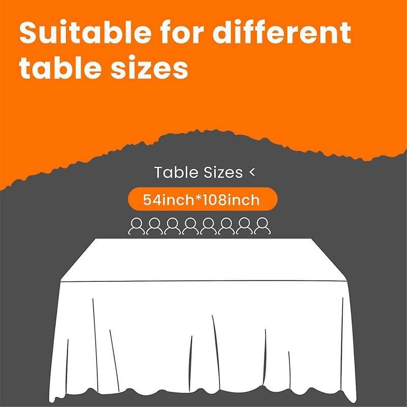 8 Pack Plastic Disposable Tablecloth 54 X 108 Inch, Table Cloth Rectangle,Dining Table Cover Cloth f