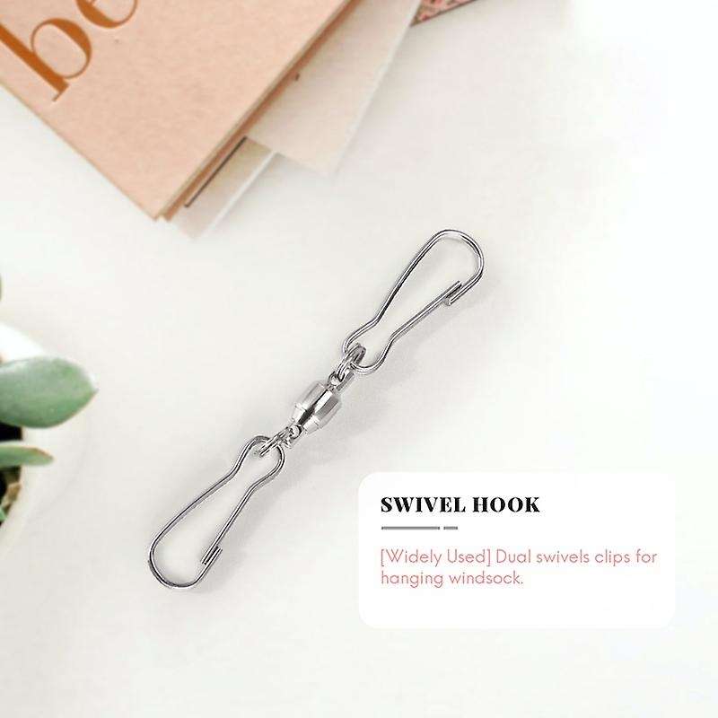 8 Pack Spinning Double Swivel Hooks for Wind Spinners, Windsock, Bird Feeders, Wind Chimes Crystal T