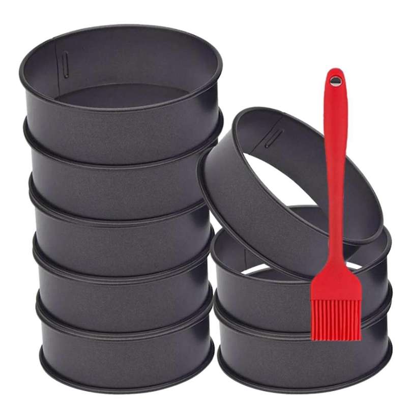 8 Pack Stainless Steel English Muffin Rings 4 Inch Crumpet Rings Nonstick Pastry Ring Mold,Egg Ring