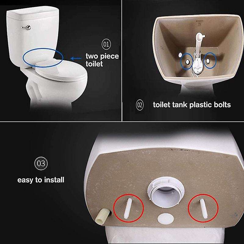 8 Pack Toilet Tank Plastic M10 Tank to Bowl Bathroom Toilet Repair Kits Fitting Screws and Seal Set