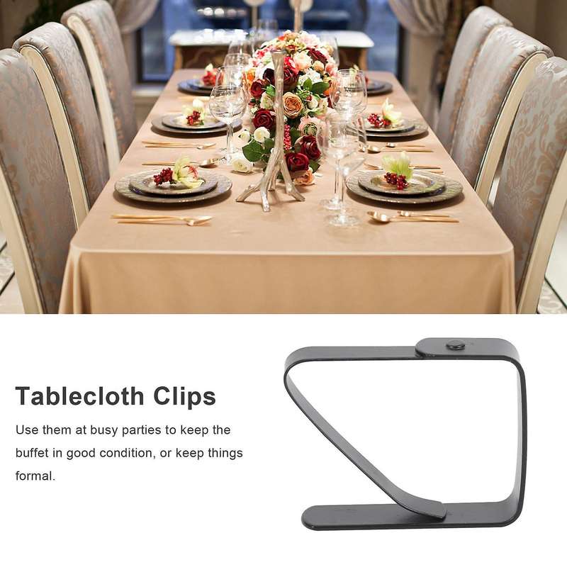 8 Pack Stainless Steel Tablecloth Clips Black Picnic Tablecloth Clips Adjustable Anti-skid Fixed Cl