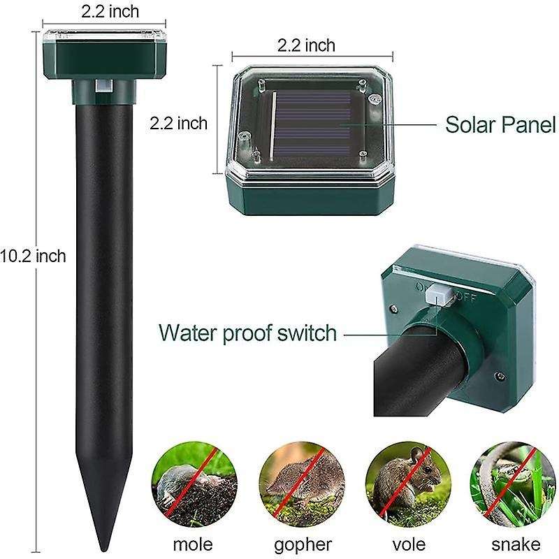 8 Pack Solar Powered Snake Repellent for Outdoors,Ultrasonic Snake Repellent,Solar Snake Repellent f