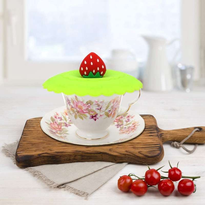 8 Pack Silicone Cup Lids, Anti-dust Fruit Glass Cup Cover Coffee Mug Suction Airtight Seal Lid Cap