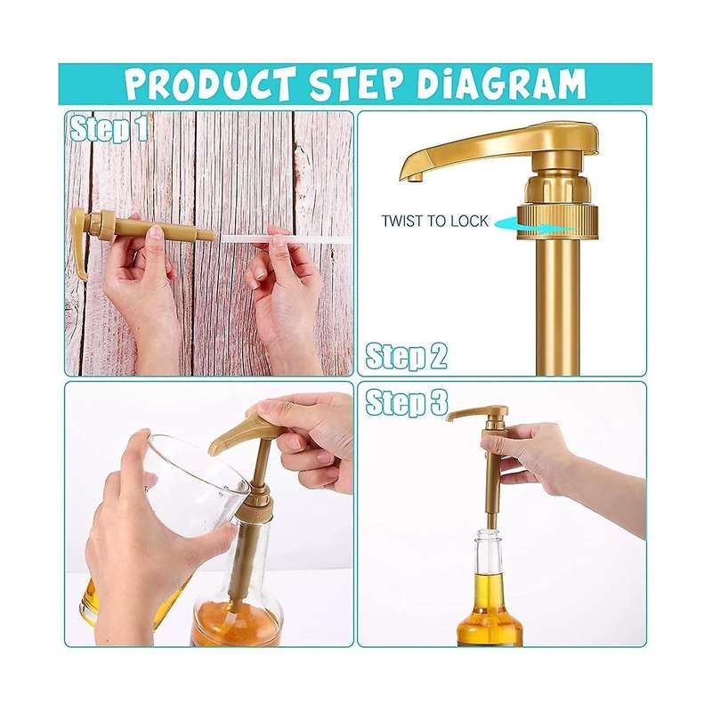 8 Packs Coffee Syrup Pump Dispenser, Fits 25.4 Oz/750ml Coffee Flavoring Syrup Bottles, No Dripping