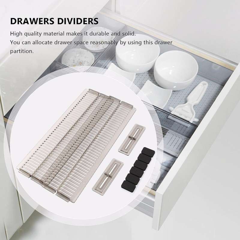 8 PCS Adjustable Drawer Dividers DIY Cabinet Storage Partition Divider for Clutter Kitchen Cutlery O