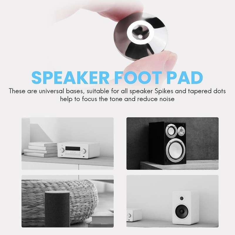 8 Pcs 25 X 4mm Universal Copper Speaker Spikes Pads Speaker Shock Base Pad Isolation Stand Feet Con