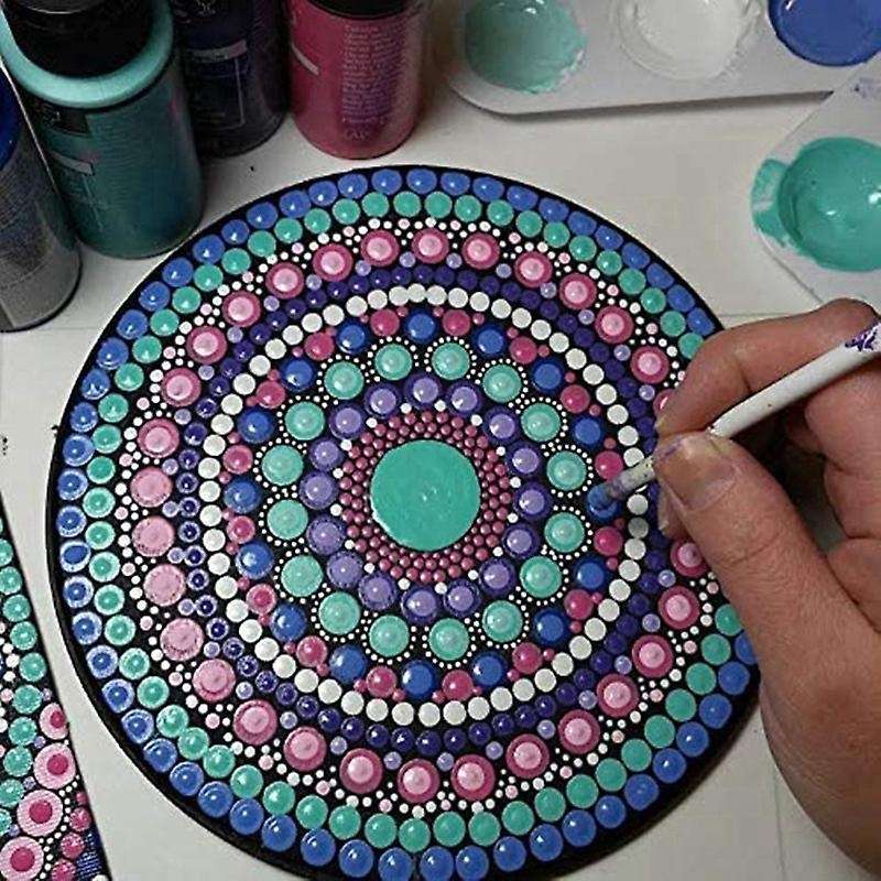 8 Pcs 15cm Black Mandala Kraft Paper Round Cardboard for Painting DIY Cardboards for Artist Painter