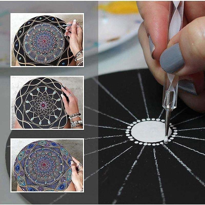 8 Pcs 15cm Black Mandala Kraft Paper Round Cardboard for Painting DIY Cardboards for Artist Painter