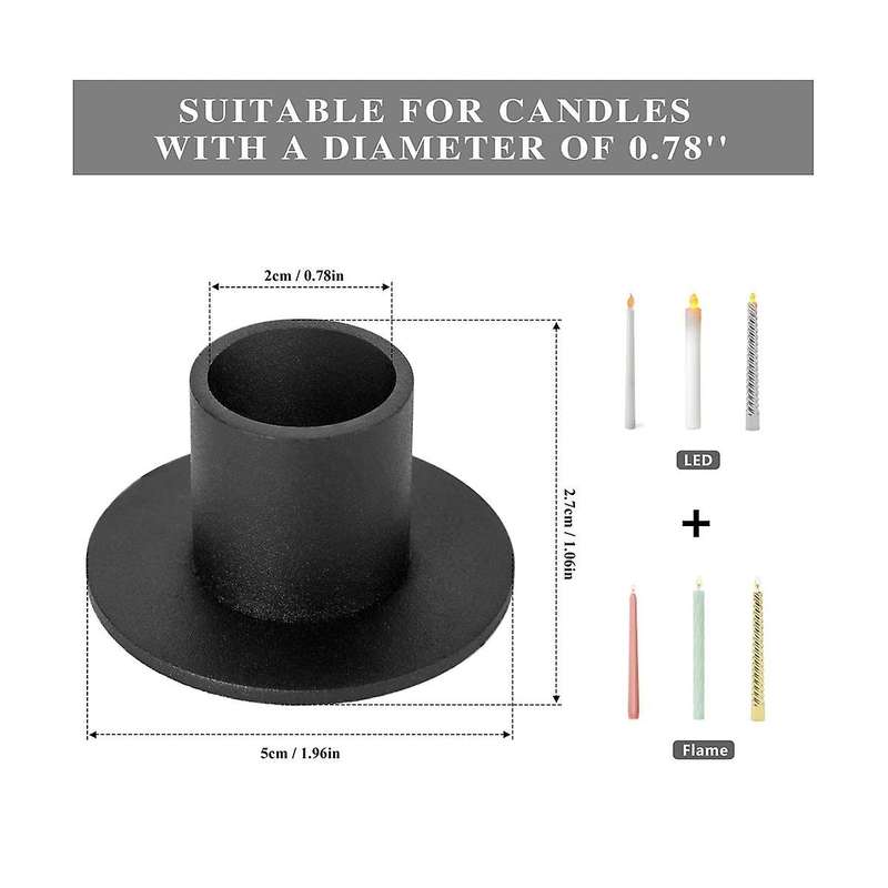 8 Pcs Black Candle Holders Retro Candlestick Holder Farmhouse Decor Wedding Party Anniversary House