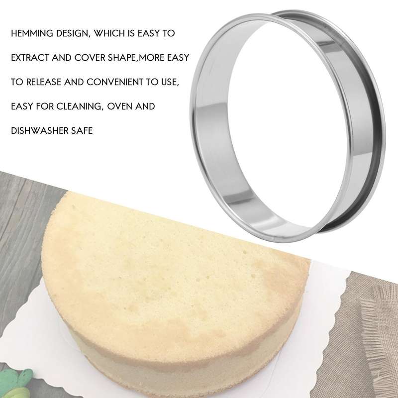 8 Pcs 4.1 Inch Muffin Tart Rings Double Tart Ring Stainless Steel Round Ring Mold for Home Cooking