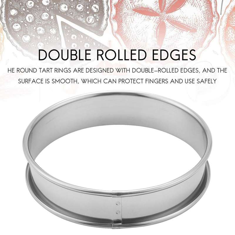 8 Pcs 4.1 Inch Muffin Tart Rings Double Tart Ring Stainless Steel Round Ring Mold for Home Cooking