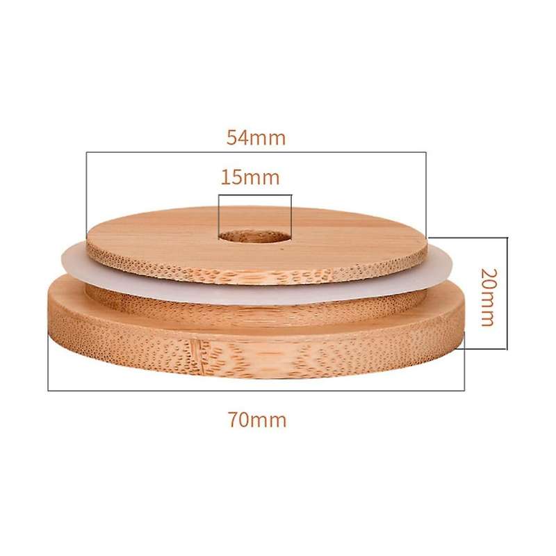 8 Pcs Bamboo Bowl Cover for Beer ,bamboo Jar Bowl Cover Regular Mouth 70mm with Straw Hole, Drinkin