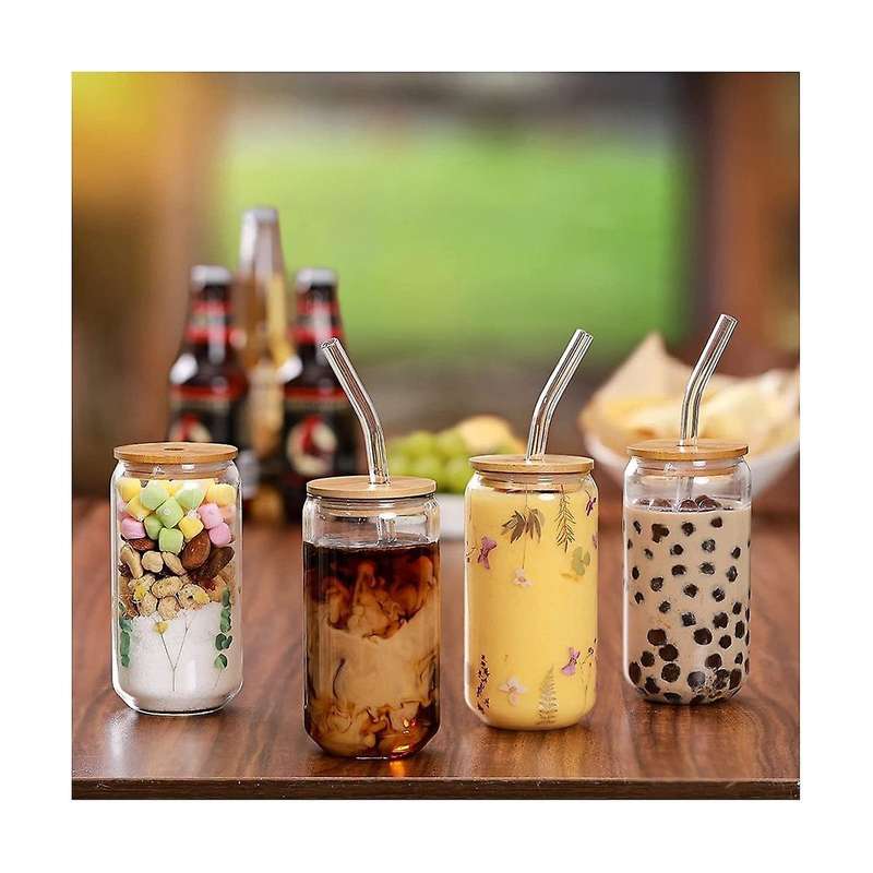 8 Pcs Bamboo Bowl Cover for Beer ,bamboo Jar Bowl Cover Regular Mouth 70mm with Straw Hole, Drinkin
