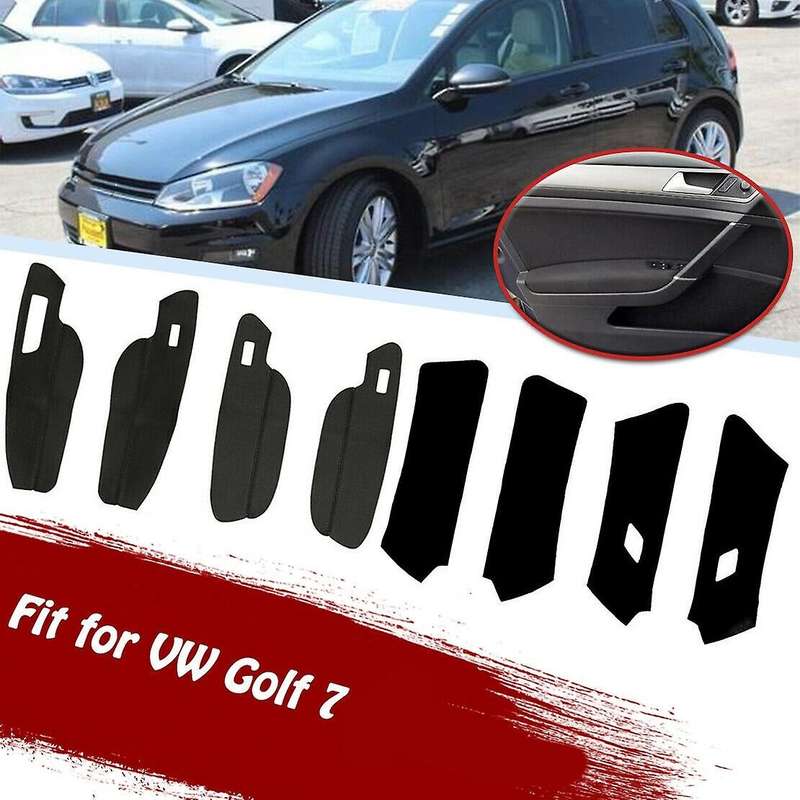 8 PCS Car Door Handle Armrest Panel Microfiber PU Leather Protective Cover Trim LHD for Golf 7 2014-