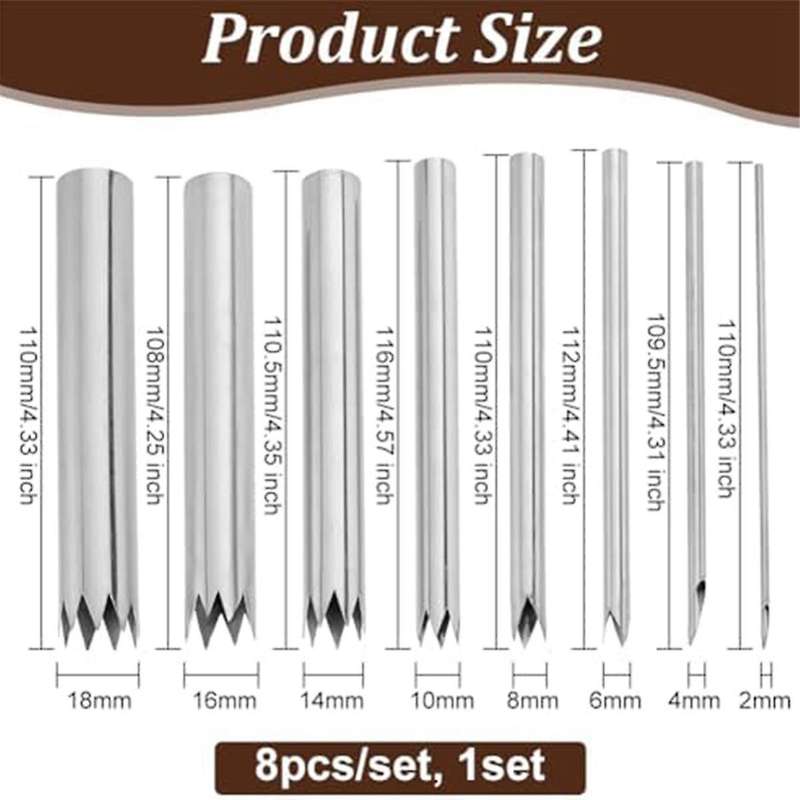 8 PCS Clay Hole Cutter Pottery Sculpture Tools for Pottery Ceramic Hole Punch for Pottery Sculpture