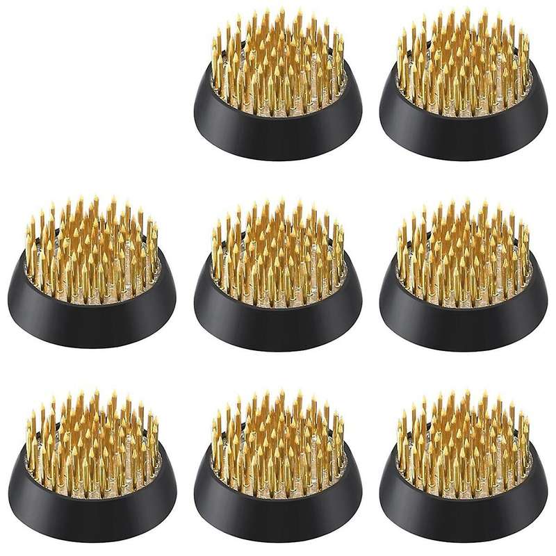8 Pcs Flower Frogs Round Brass Flower Holder Japanese Ikebana Vase Floral Frogs Flower Arranger (1.3
