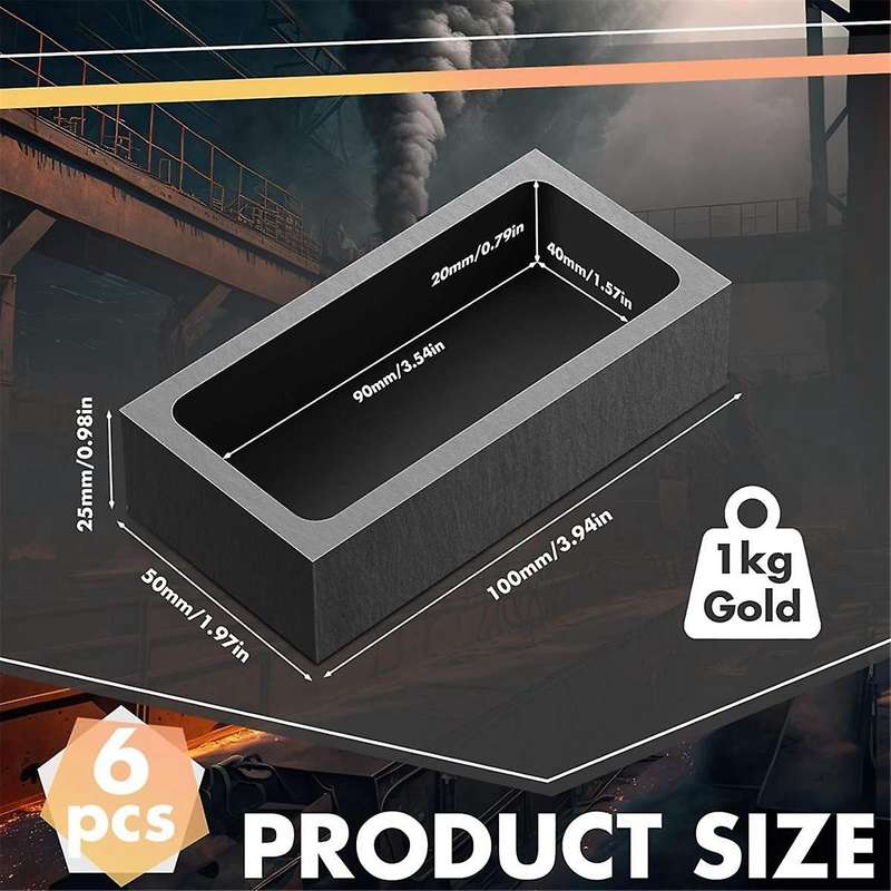 8 Pcs Graphite Ingot Mold Crucible for Melting Smelting Mold for Gold Silver Copper Casting Refinin