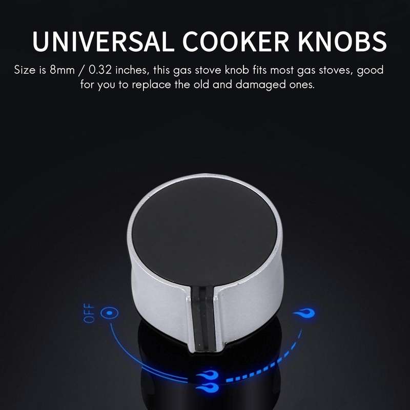 8 PCS Gas Stove Knob,8mm Cooker Control Switch Range Knobs Cooktop Knob for Kitchen Replacement Acc