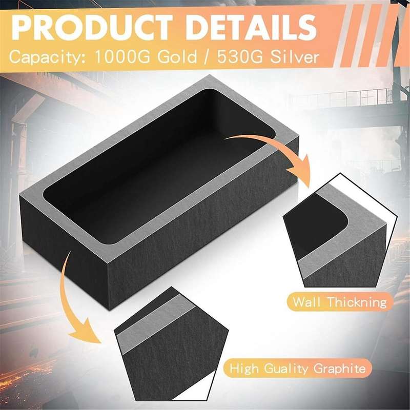 8 Pcs Graphite Ingot Mold Crucible for Melting Smelting Mold for Gold Silver Copper Casting Refining
