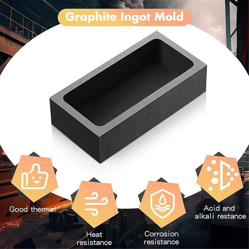 8 Pcs Graphite Ingot Mold Crucible for Melting Smelting Mold for Gold Silver Copper Casting Refining