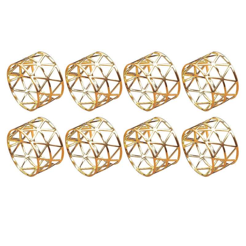 8 Pcs of Round Mesh Napkin Ring Holder, Table Set Suitable Compatible Casual or Compatiblemal Occasi
