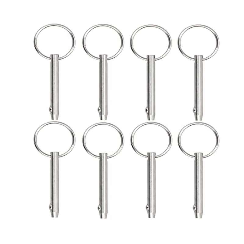 8 PCS Quick Release Pins Bimini Top Pins, Diameter 1/4in(6.3mm),Overall Length 2.56inch(65mm),Marine