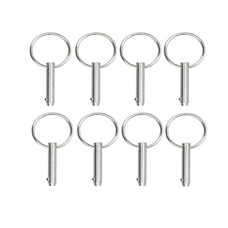 8 PCS Marine Quick Release Pins Bimini Top Pins, Diameter 1/4In(6.3Mm), Overall Length1.5In(38Mm)