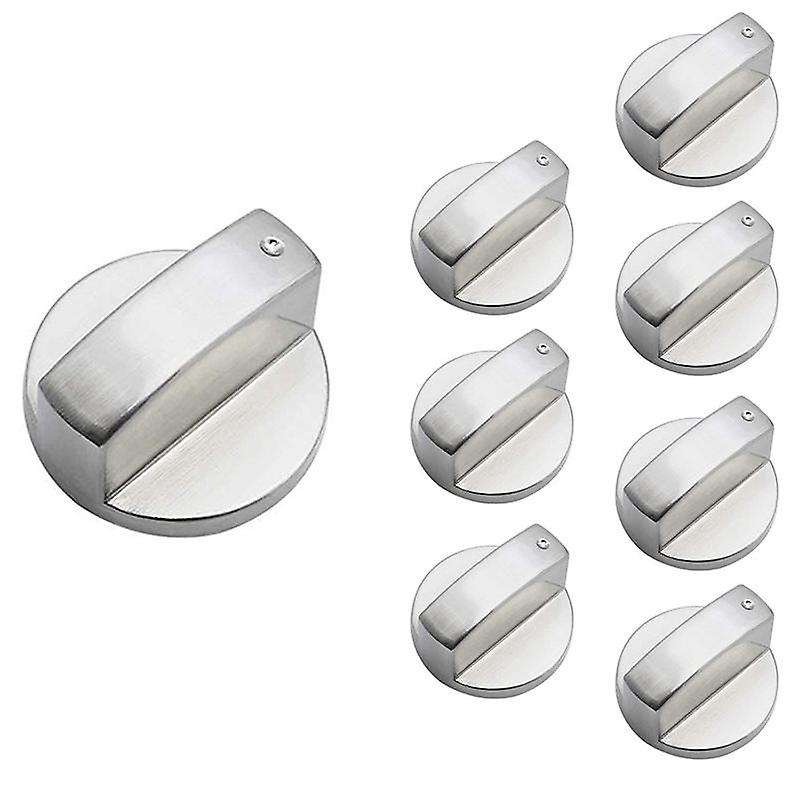 8 PCS Metal Silver Gas Stove Cooker Knobs Adapter Oven Switch