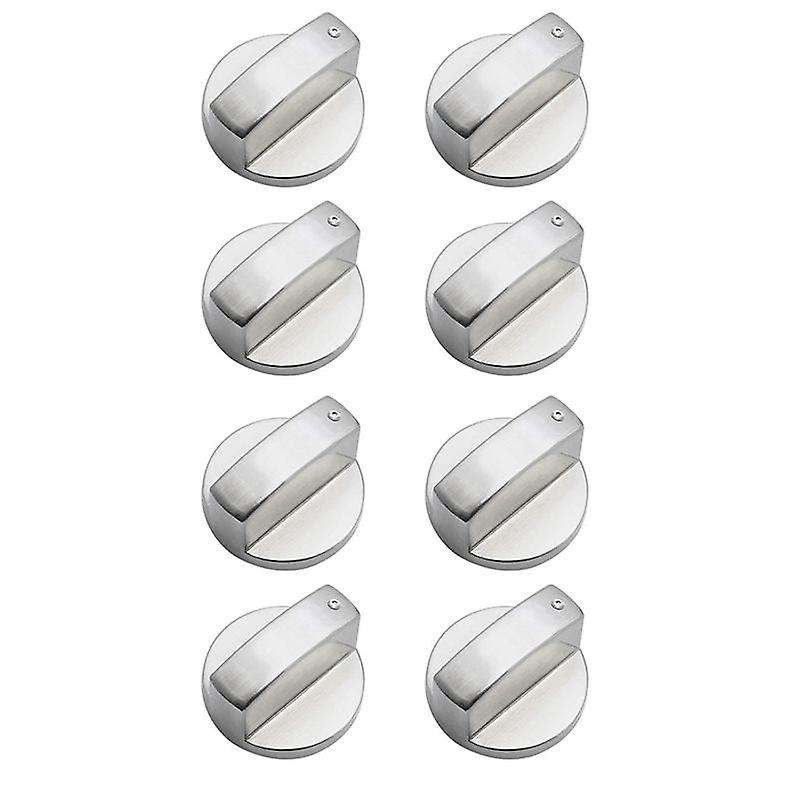 8 PCS Metal Silver Gas Stove Cooker Knobs Adapter Oven Switch