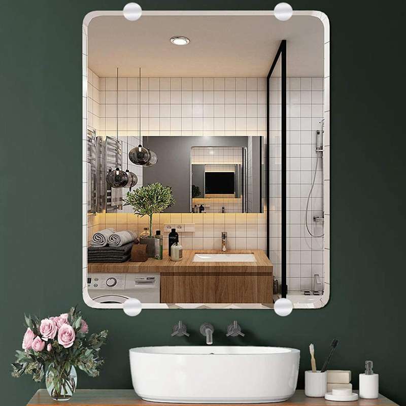 8 Pcs Mirror Set Mirror Holder Clips Zinc Alloy Mirror Holders for Walls Fixed Fitting for 3-5mm Thi
