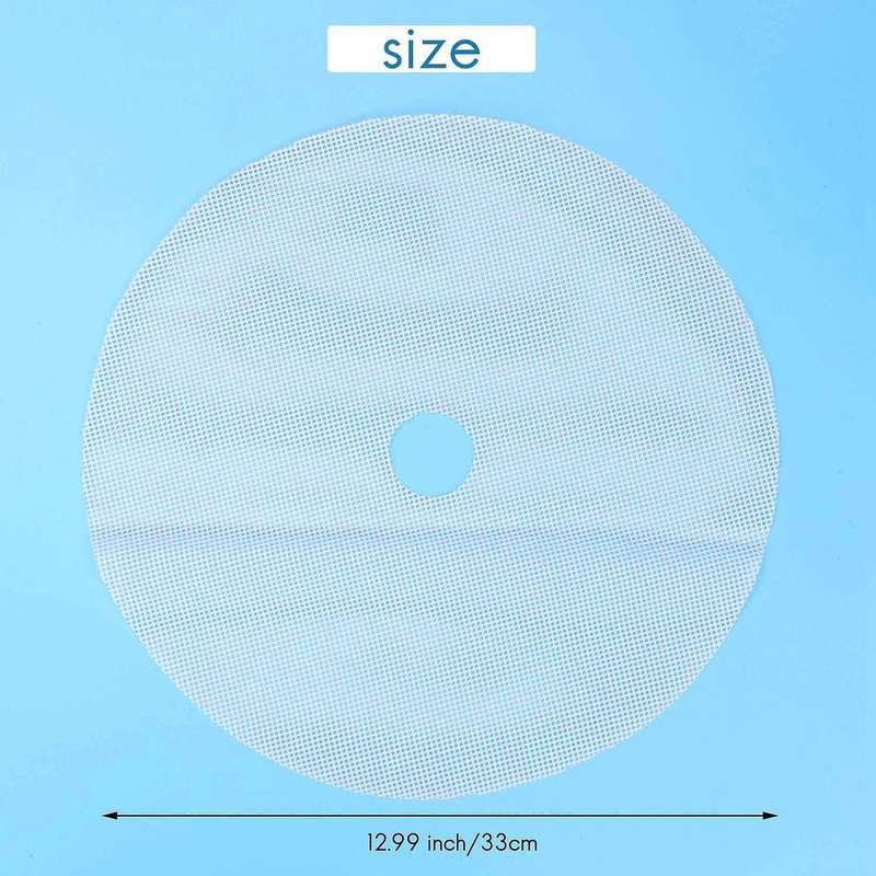 8 Pcs Round Silicone Dehydrator Sheets, Non-Stick Fruit Dehydrator Mats, Reusable Steamer Mat Mesh S
