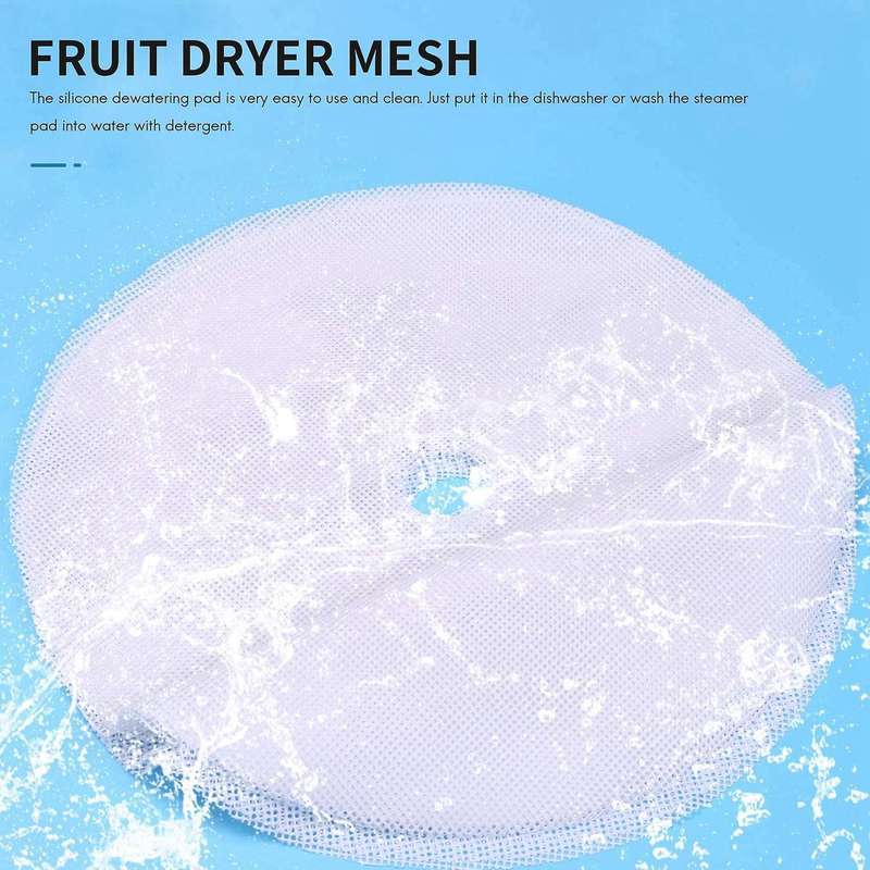 8 Pcs Round Silicone Dehydrator Sheets, Non-Stick Fruit Dehydrator Mats, Reusable Steamer Mat Mesh S