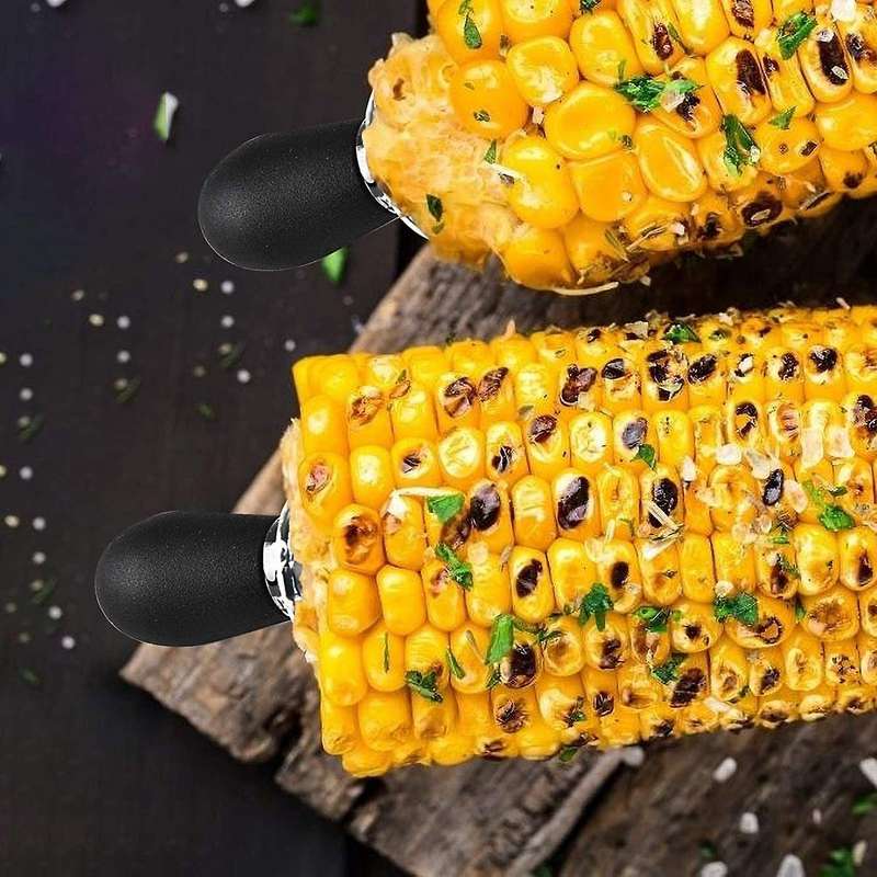 8 Pcs Stainless Steel Corn Fork Corn Rack Corn Cob Kitchen Utensils Creative Small Round Head Barbe