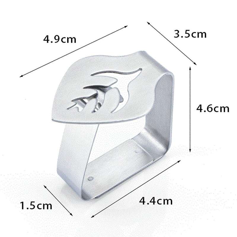 8 Pcs Silver Stainless Steel Tablecloth Clip Leaf-shaped Table Fixing Clip Thickened Non- Tableclot