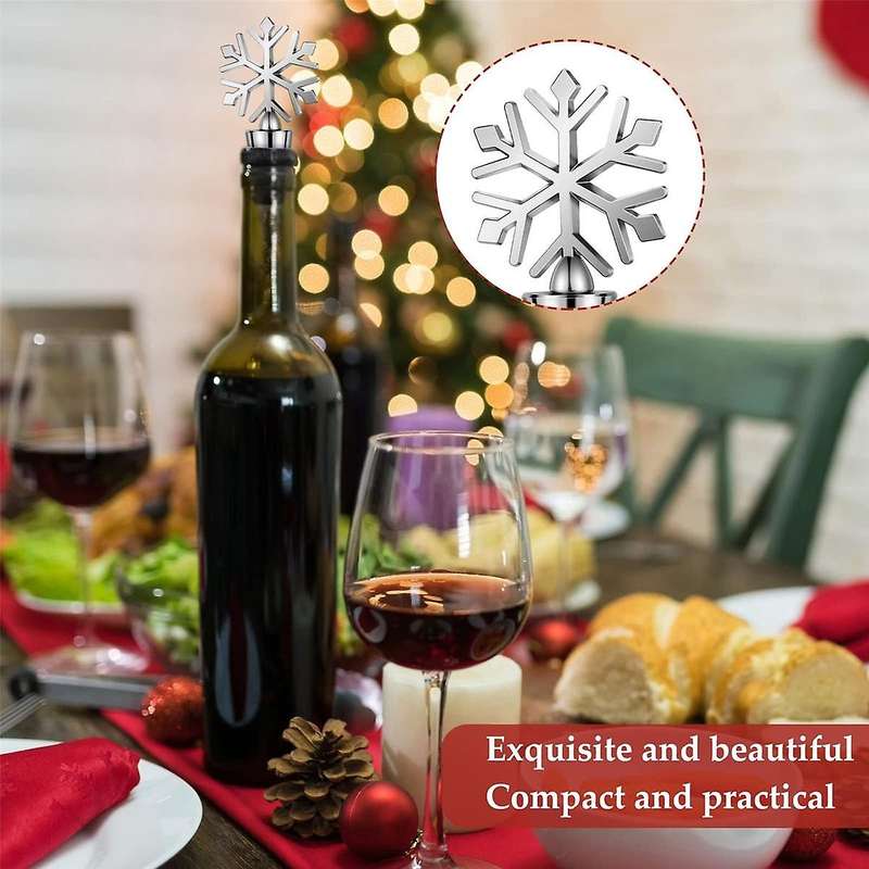 8 Pcs Snowflake Wine Stopper Reusable Wine Bottle Stopper Decorative Wine Stoppers Wine and Beverage