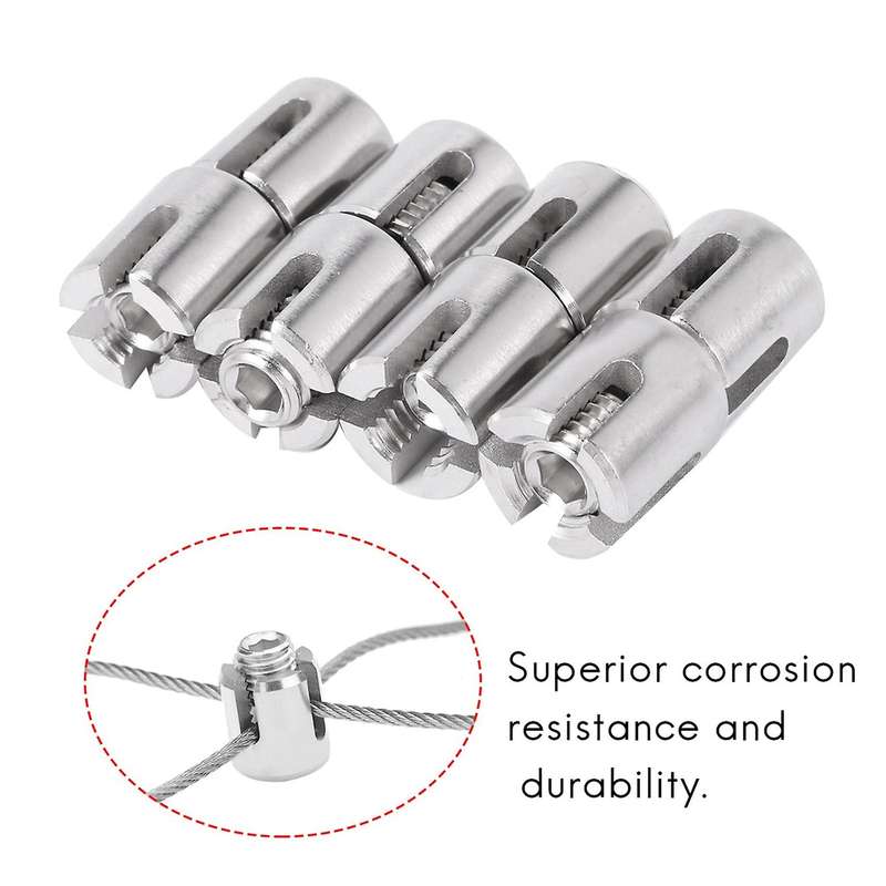 8 Pcs Stainless Steel Wire Rope Green Wall Trellis Fitting Clip 3mm Wire