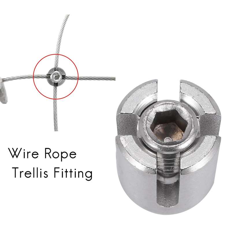 8 Pcs Stainless Steel Wire Rope Green Wall Trellis Fitting Clip 3mm Wire