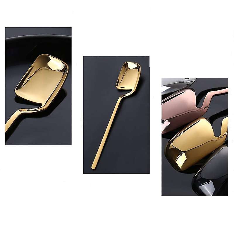 8 Pcs Stainless Steel Spoon Fork Retro Coffee Sugar Dessert Cake Ice Cream Spoons Mixing Spoon Fork