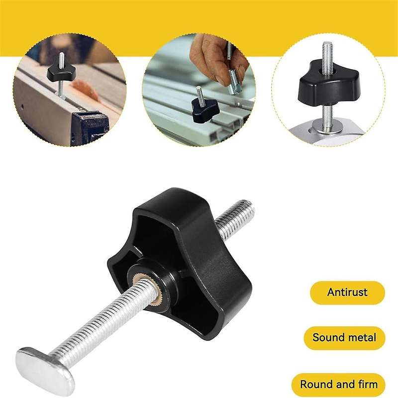 8 Set T Bolt Knob Kit, T Screw and Plastic Knob Nut - Woodworking Tool Jigs Screw Fixture, Use with