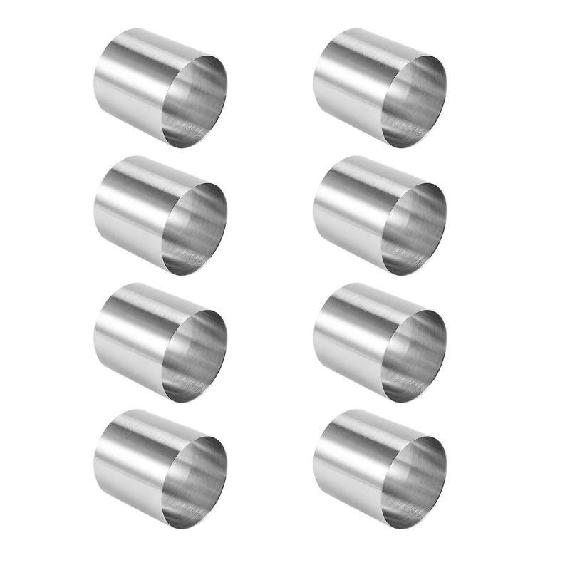 8 Pieces Stainless Steel Mousse Rings Round Biscuit Cutter Cake Mold Kitchen Baking Pastry Tool for