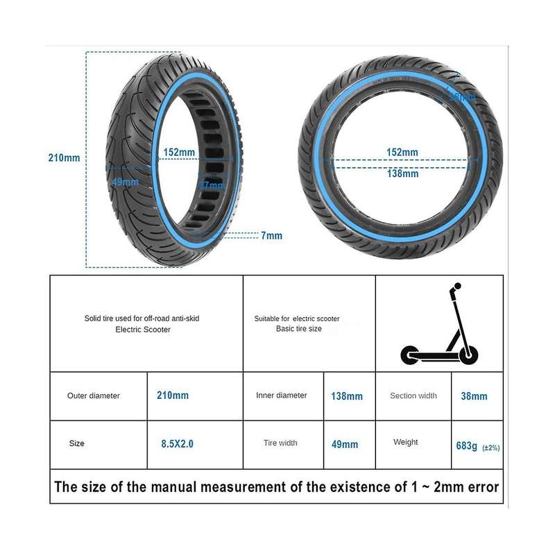 8.5 Inch Electric Scooter Tire Explosion-proof Shock-absorbing Inflatable Tire Compatible for M365/