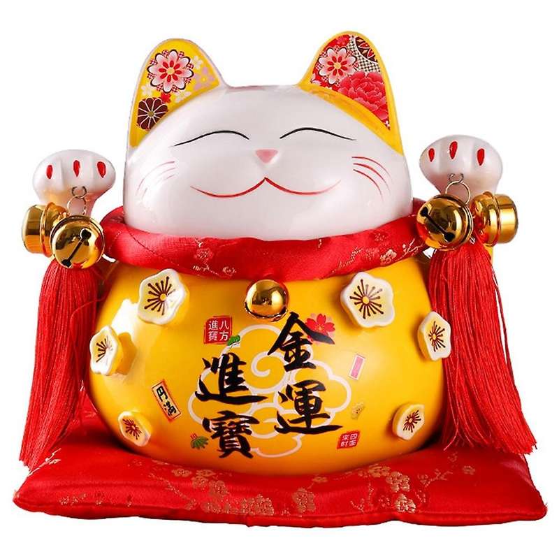 8.5 Inch Ceramic Maneki Piggy Bank Home Decor Porcelain Ornaments Business Gifts Lucky Crafts