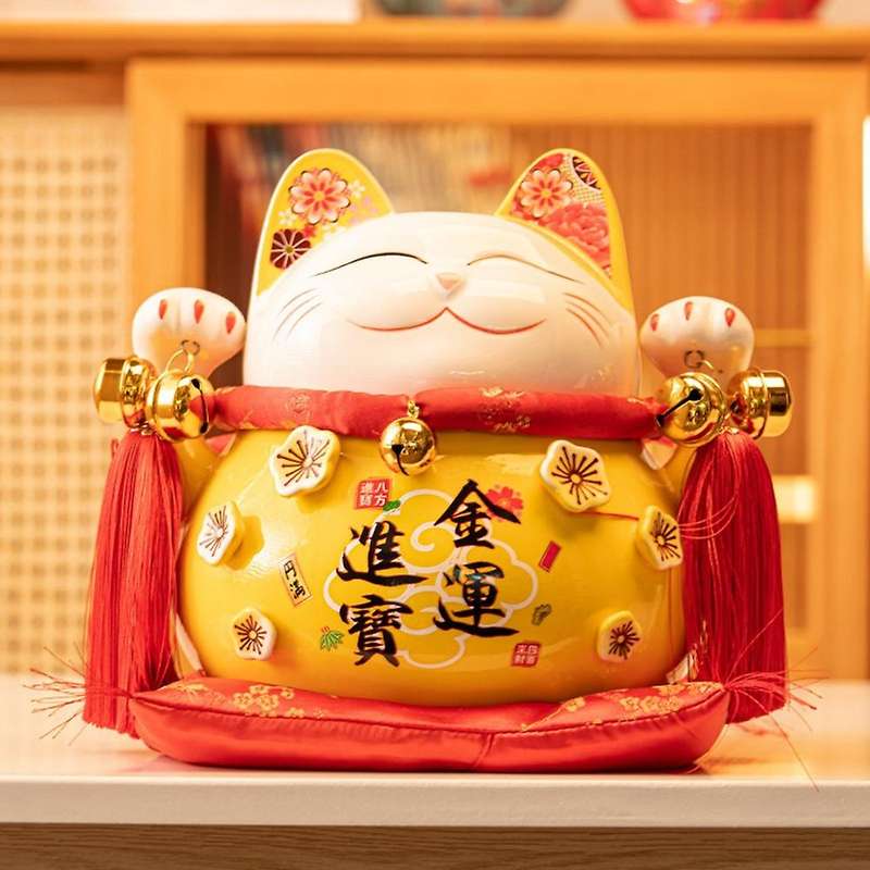 8.5 Inch Ceramic Maneki Piggy Bank Home Decor Porcelain Ornaments Business Gifts Lucky Crafts