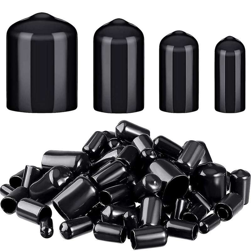 80 Pieces Rubber End Caps Flexible Covers Screw Caps Thread Protectors in 4 Sizes 1/4 to 3/4 Inch (B