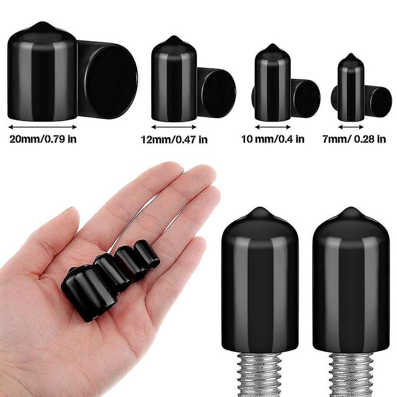 80 Pieces Rubber End Caps Flexible Covers Screw Caps Thread Protectors in 4 Sizes 1/4 to 3/4 Inch (B
