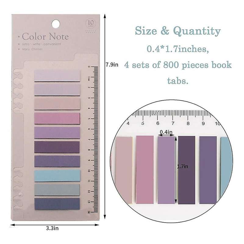 800 Pcs Sticky Index Tabs, with Ruler Compatible Page Marking