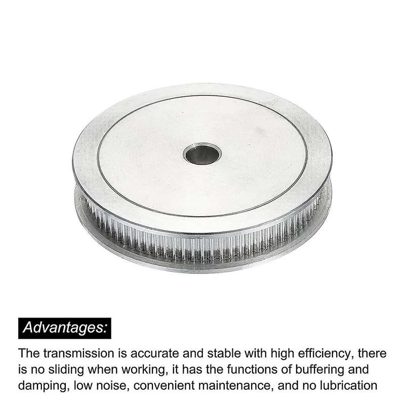80 Teeth 8mm Bore Timing Pulley, Synchronous Wheel Silver with Screw for 3D Printer Belt