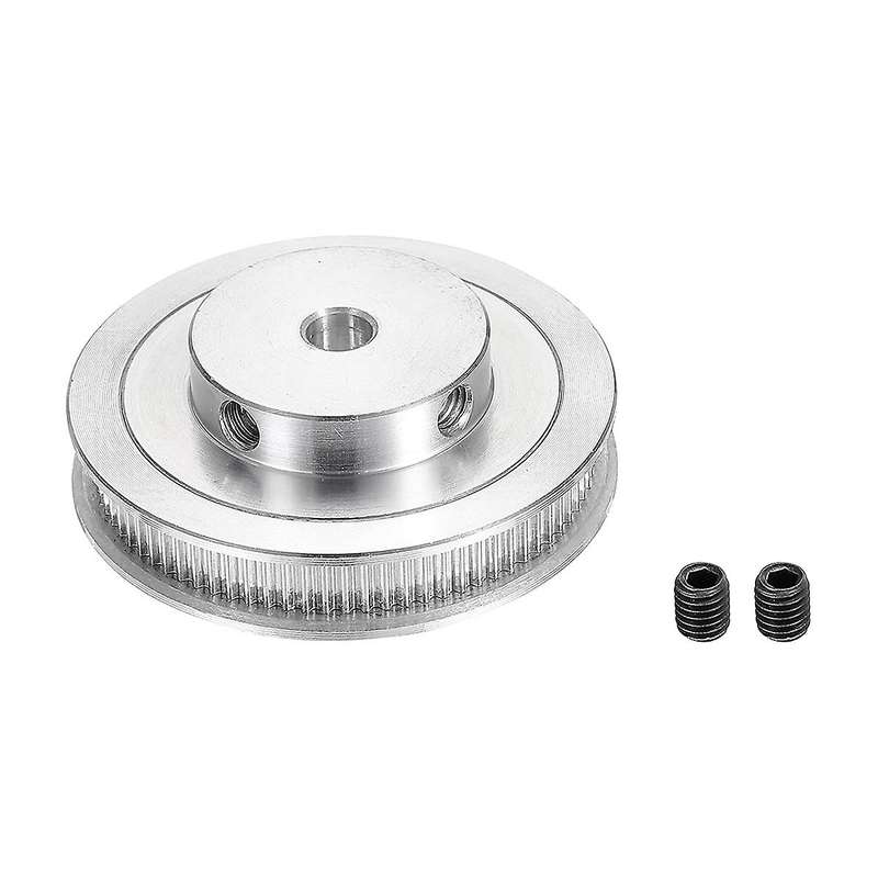 80 Teeth 8mm Bore Timing Pulley, Synchronous Wheel Silver with Screw for 3D Printer Belt