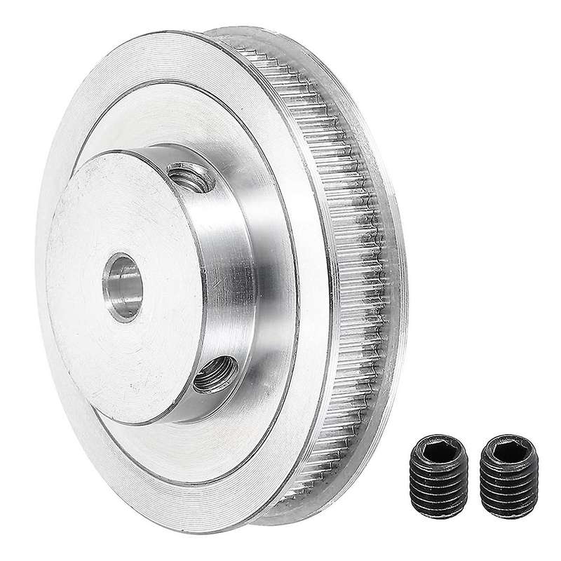80 Teeth 8mm Bore Timing Pulley, Synchronous Wheel Silver with Screw for 3D Printer Belt